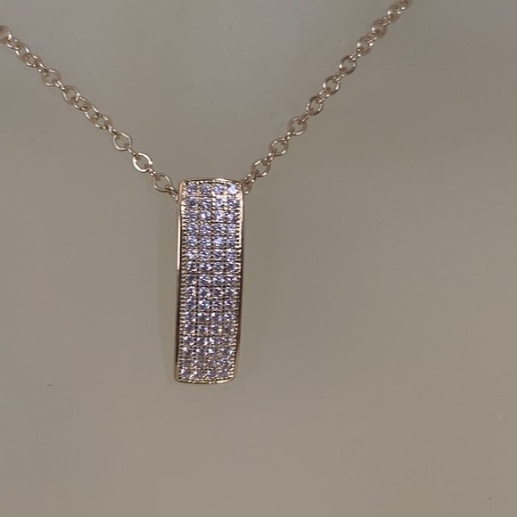 NWOT Gold Tone Pave CZ Pendant + Chain - Picture 6 of 7